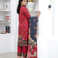 3 Piece - Marooj Unstitched Maroon BanaDora Linen Suit