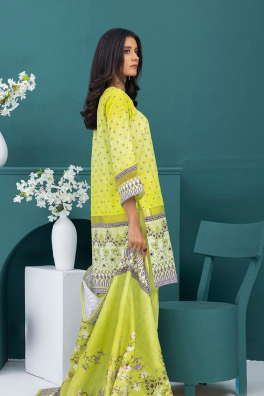 3 Pieces - Regalia Stitched Brass Printed Khaddar Suit