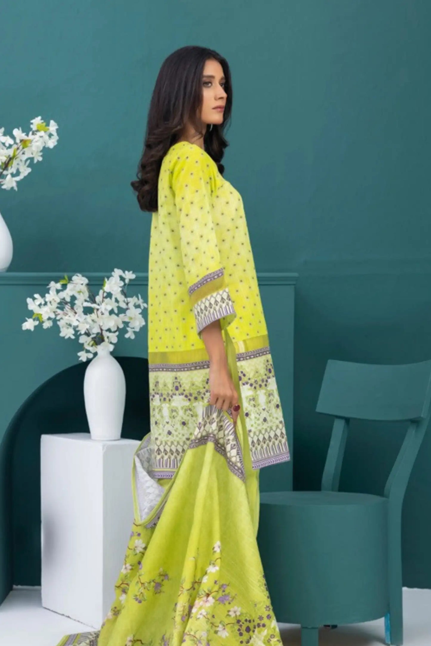 3 Pieces - Regalia Stitched Brass Printed Khaddar Suit