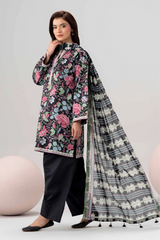 3 Pieces - Nishat Unstitched Black Ladies Khaddar Suit