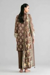 3 Pieces - Nishat Unstitched Brown Ladies Khaddar Suit