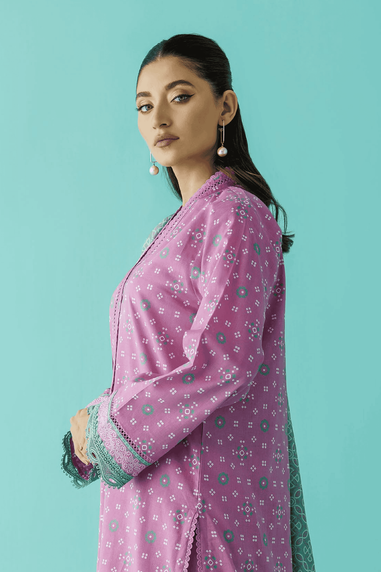 3 Pieces - Orient Unstitched Pink Printed Lawn Suit