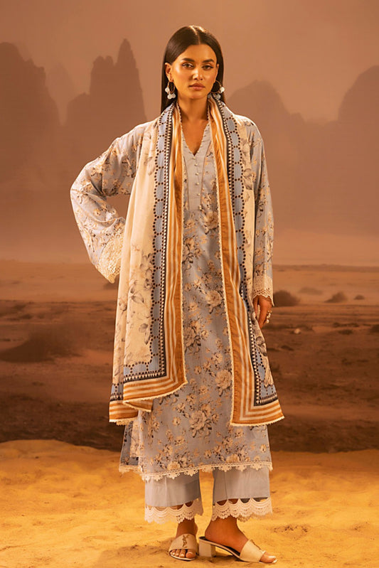 3 Pieces - Regalia Unstitched Grey Mid Summer Cotton Suit