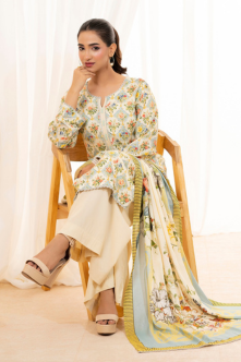 3 Pieces - Regalia Unstitched Skin Doriya Linen Suit