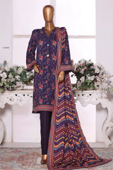 3 Pieces - Riwayat Unstitched Purple Dobby Viscose Suit