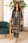 3 Pieces - Regalia Stitched Black Embroidered Khaddar Suit