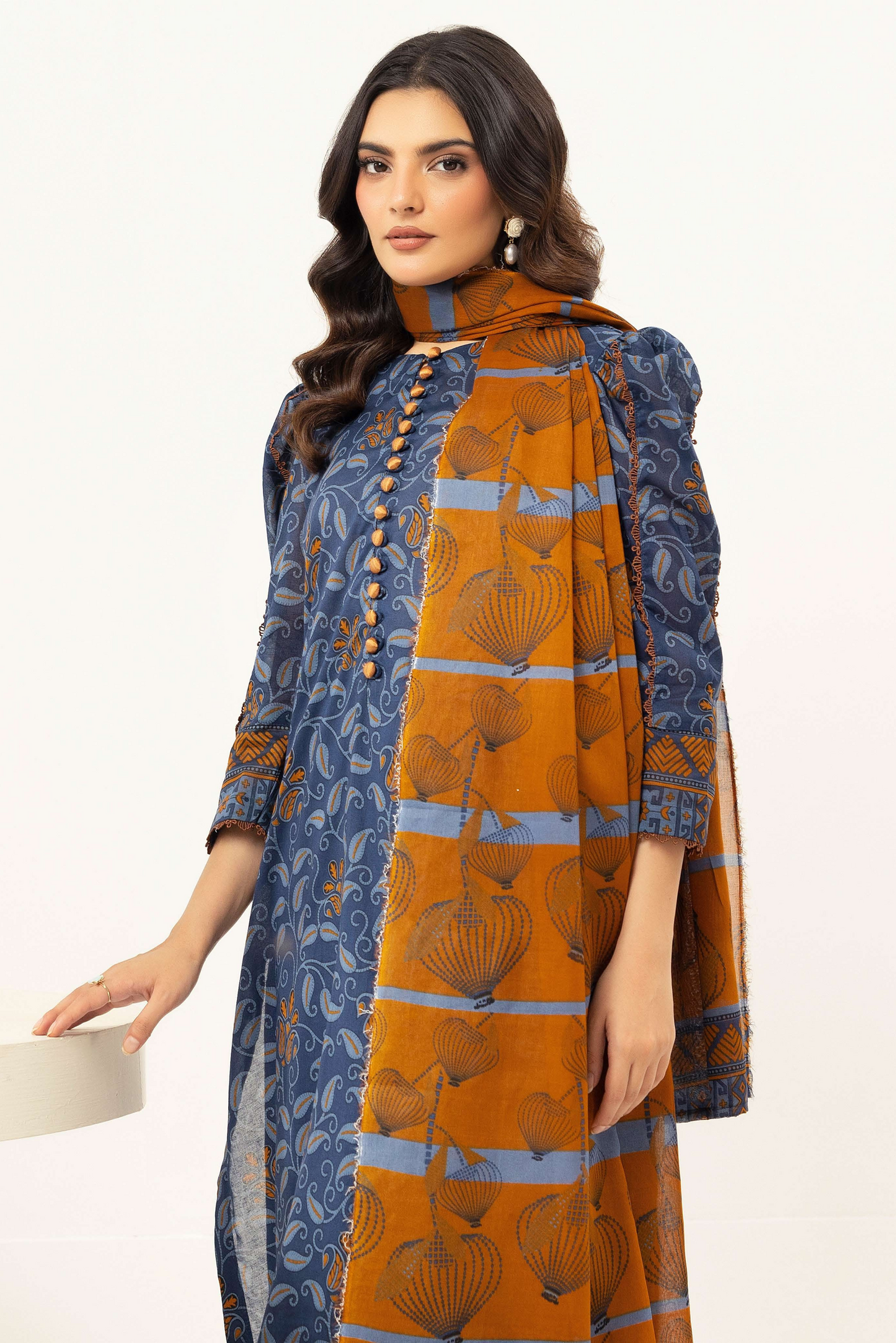 3 Pieces - Haya By Legends Unstitched Blue Printed Lawn Suit
