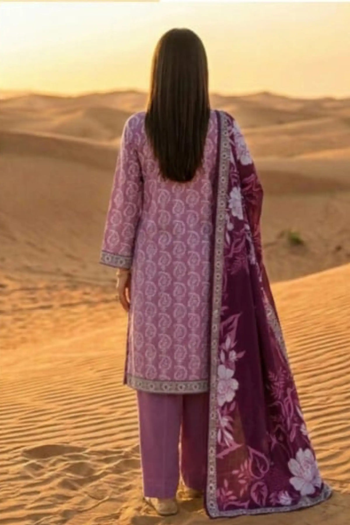 3 Pieces - Janan Unstitched Pink Printed Lawn Suit