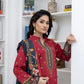 3 Piece - Marooj Unstitched Maroon BanaDora Linen Suit