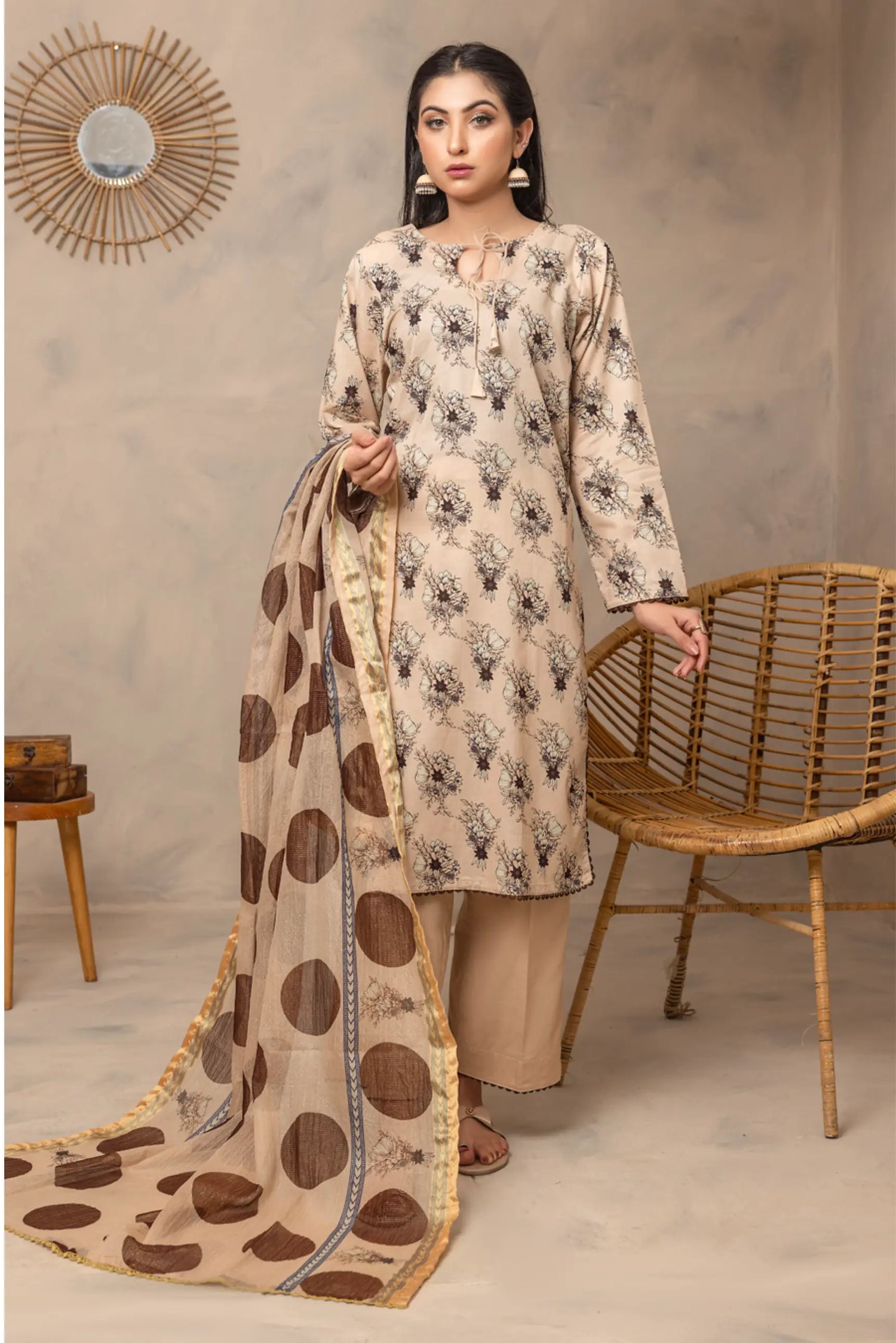 Fancy Zari Dupatta Print Shirt Lawn