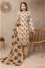 3 Pieces - Regalia Unstitched Skin Fancy Zari Dupatta Printed Shirt Lawn Suit