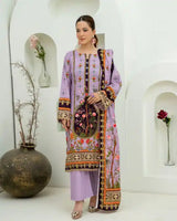 3 Pieces - Marooj Unstitched Light Purple BanaDora Linen Suit