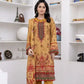 3 Piece - Marooj Unstitched Orange BanaDora Linen Suit
