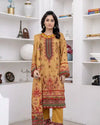 3 Piece - Marooj Unstitched Orange BanaDora Linen Suit
