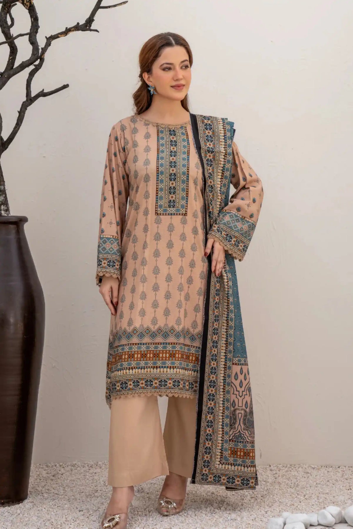 3 Pieces - Marooj Unstitched Light Purple BanaDora Linen Suit