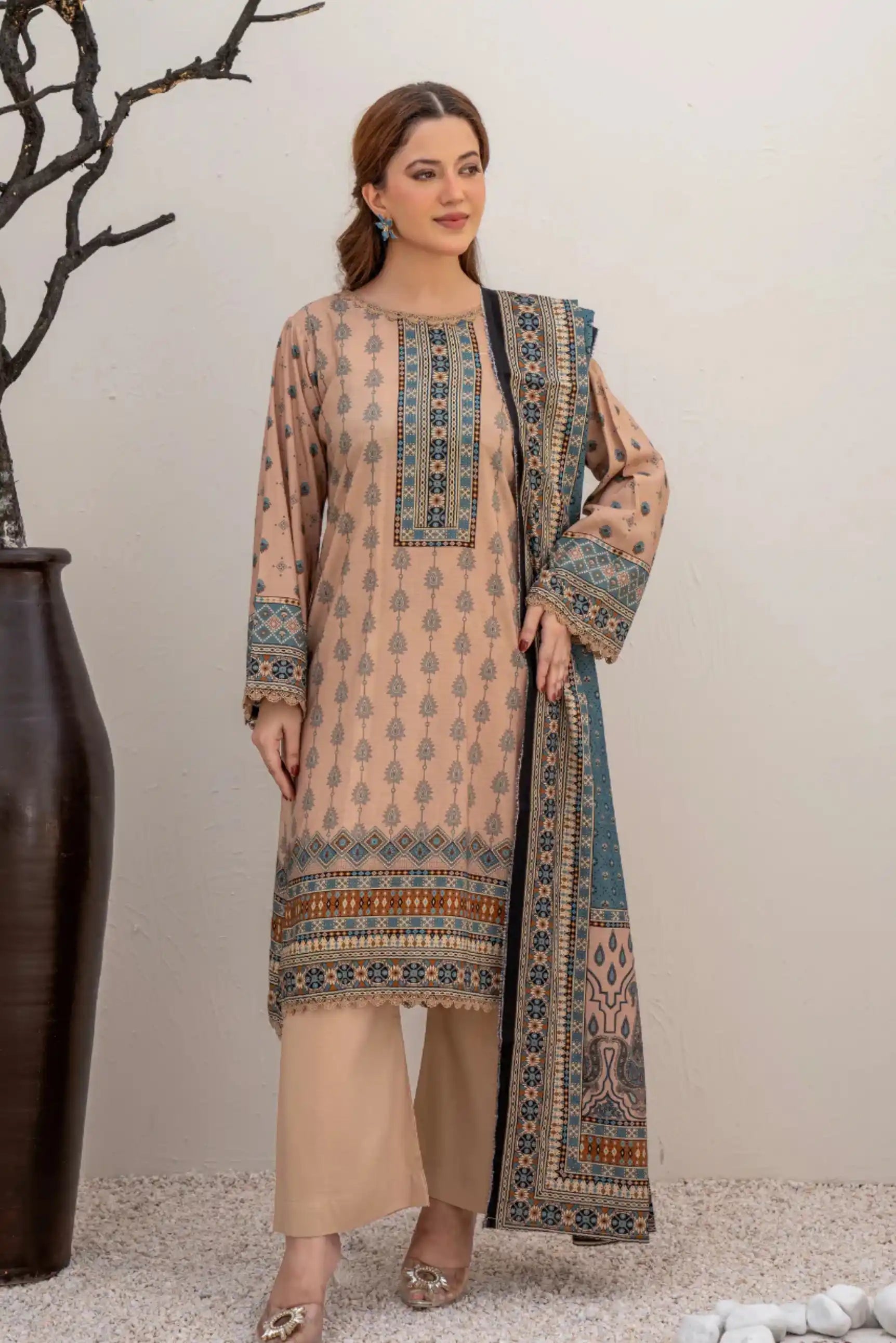 3 Pieces - Marooj Unstitched Light Purple BanaDora Linen Suit