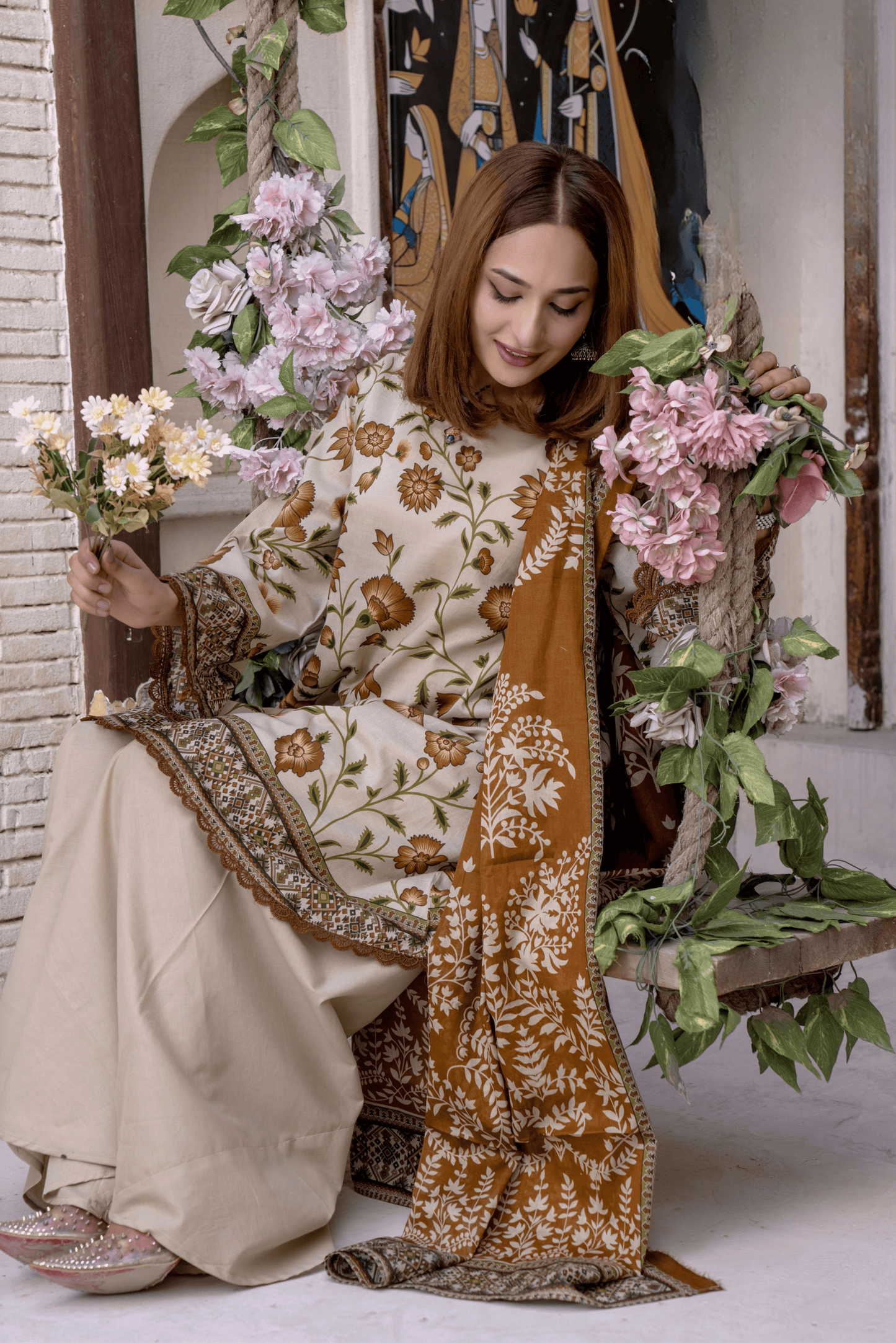 3 Pieces - Janan Unstitched Skin Printed Lawn Suit