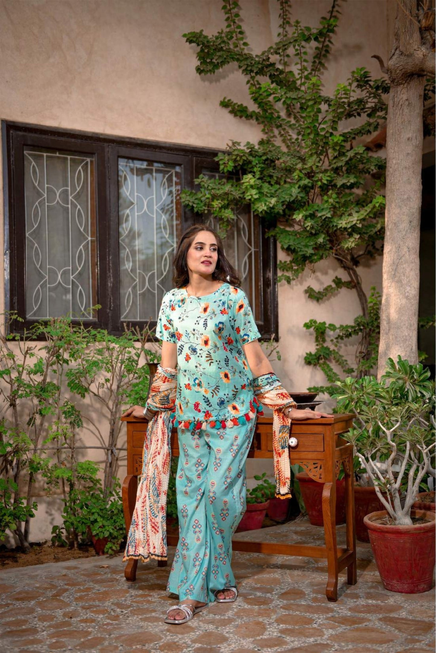 3 Pieces - Murashee Unstitched Pale Blue Printed Lawn Suit
