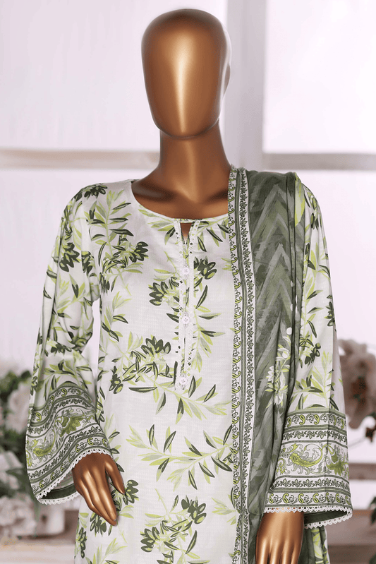 3 Pieces - Riwayat Unstitched Sea Green Dobby Viscose Suit