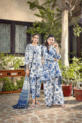 3 Pieces - Murashee Unstitched Sky Blue Printed Lawn Suit