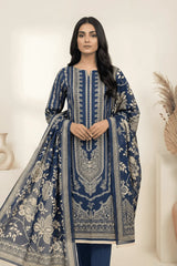 3 Pieces - Marooj Unstitched Navy Blue Transliminor Magic Print Lawn Suit