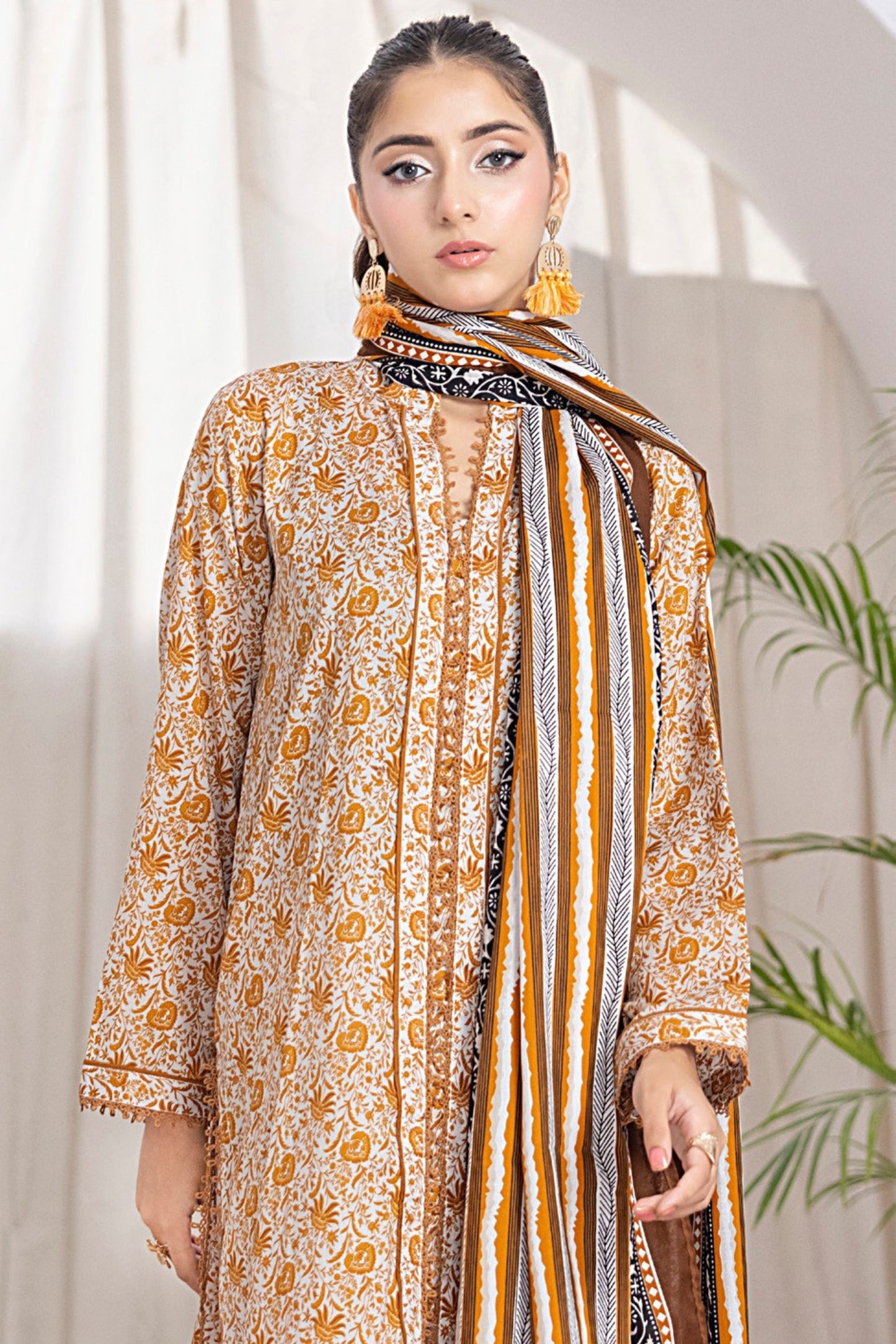 3 Pieces - Regalia Unstitched Camel Printed Lawn Suit