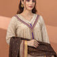 3 Pieces - Regalia Unstitched Off White Fancy Zari Dupatta Printed Shirt Lawn Suit
