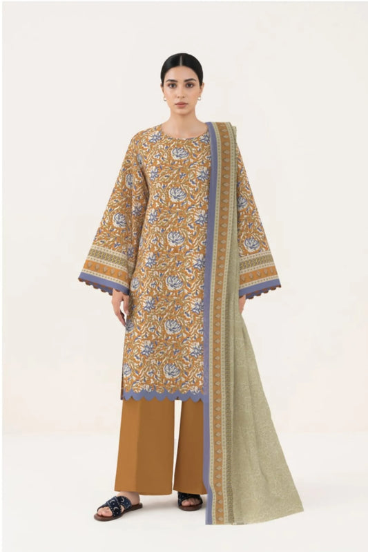 3 Pieces - Sapphire Unstitched Yellow Ladies Lawn Suit