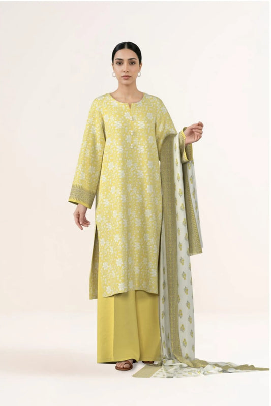 3 Pieces - Sapphire Unstitched Yellow Ladies Lawn Suit