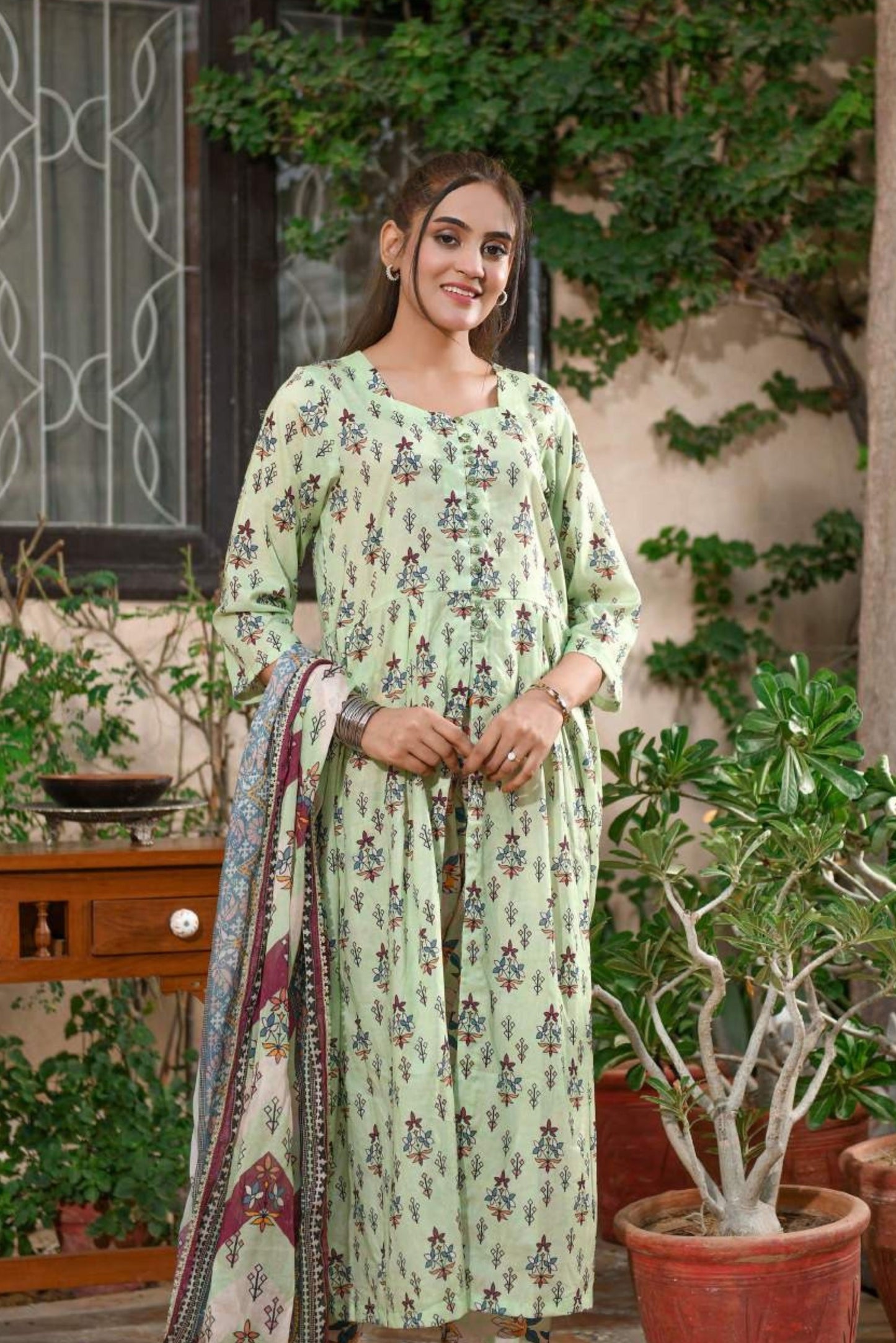 3 Pieces - Murashee Unstitched Pista Printed Lawn Suit
