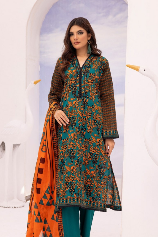 3 Pieces - Haya By Legends Unstitched Zinc Printed Lawn Suit