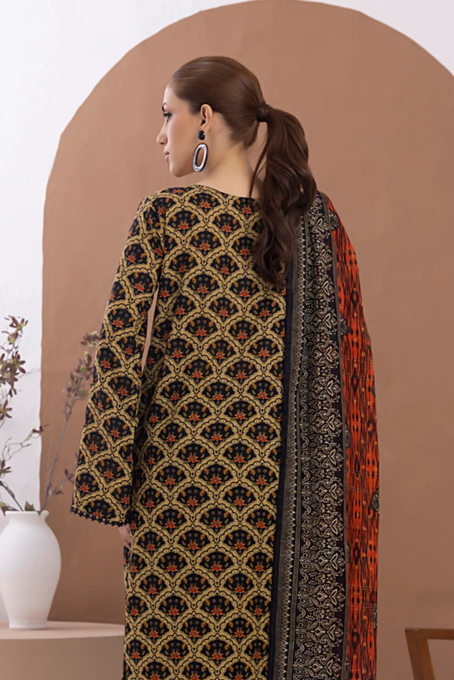 3 Pieces - Regalia Unstitched Black Printed Lawn Suit
