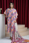 3 Pieces - B&C Unstitched Off White Printed Lawn Suit