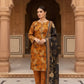 3 Pieces - Marooj Unstitched Orange BanaDora Linen Suit
