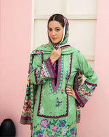 3 Pieces - Marooj Unstitched Light Green BanaDora Linen Suit