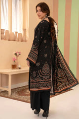 3 Pieces - Raabi  Unstitched Black Printed Ladies Linen Suit