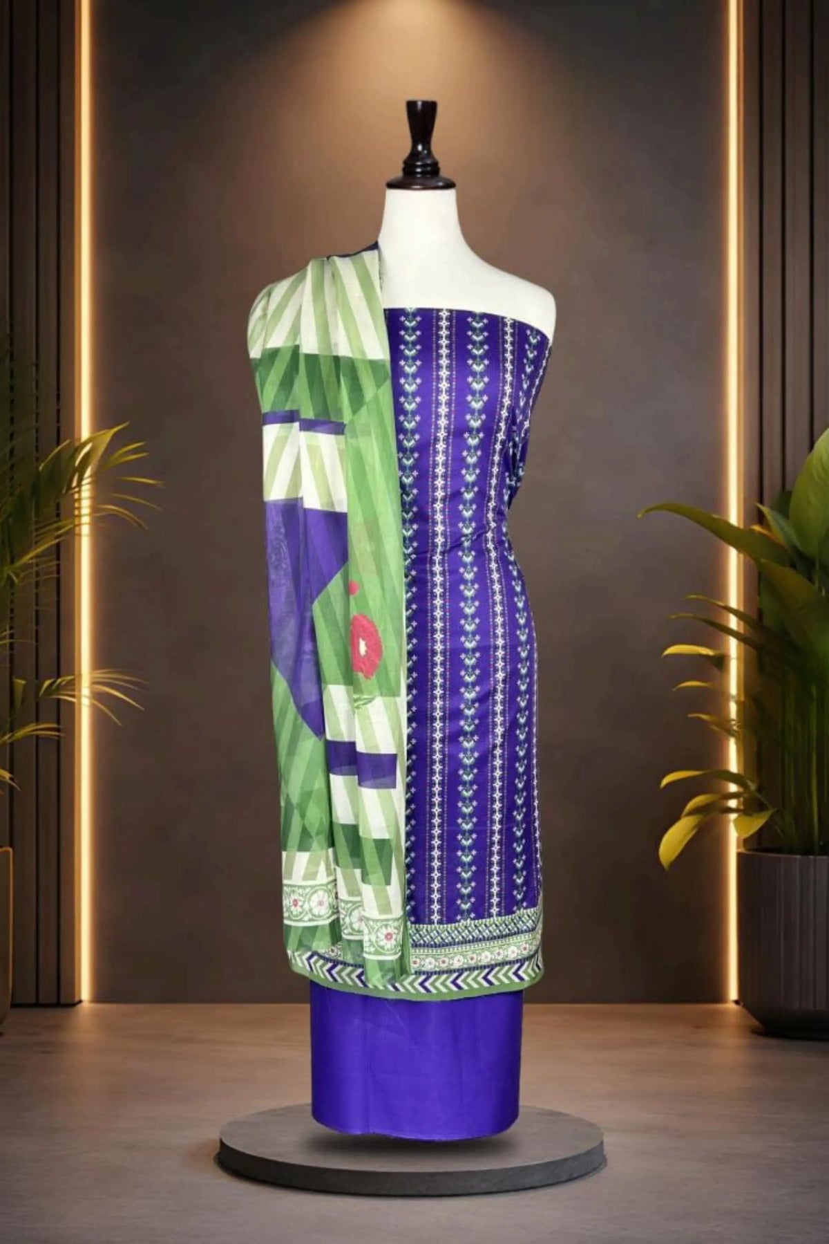 3 Pieces - Rijja By Murashe Unstitched Purple Ladies Lawn Suit