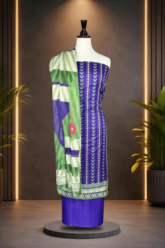 3 Pieces - Rijja By Murashe Unstitched Purple Ladies Lawn Suit