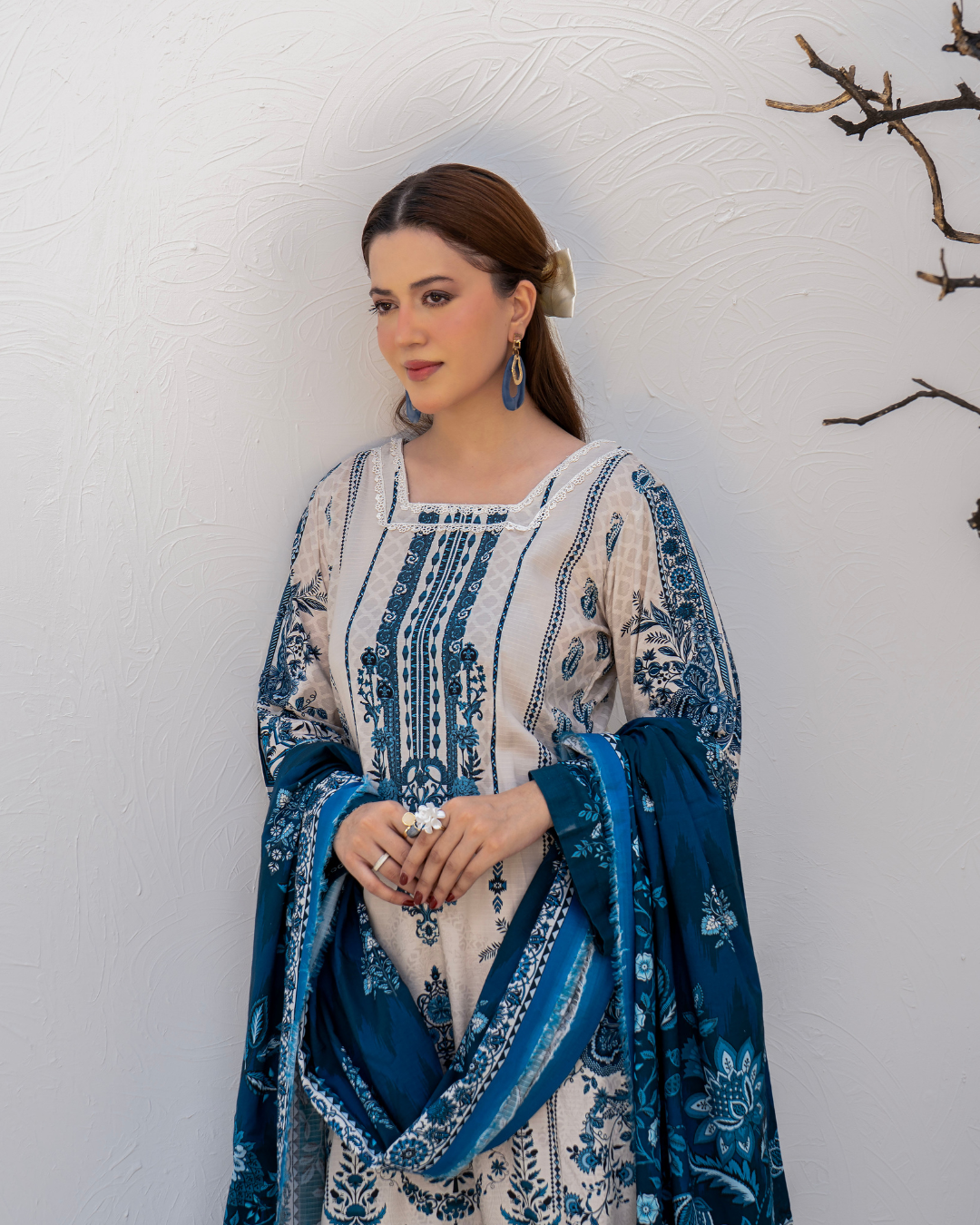 3 Pieces - Marooj Unstitched Off White BanaDora Linen Suit