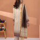 3 Pieces - Regalia Unstitched Off White Fancy Zari Dupatta Printed Shirt Lawn Suit