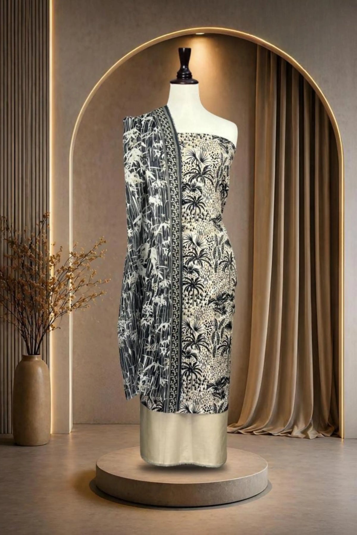 3 Pieces - Rijja By Murashe Unstitched Skin Ladies Lawn Suit