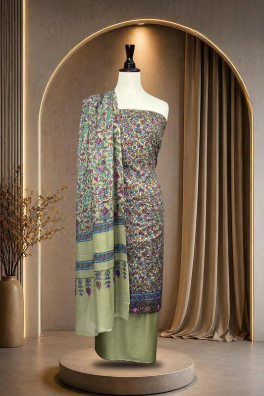 3 Pieces - Rijja By Murashe Unstitched Mehndi Ladies Lawn Suit