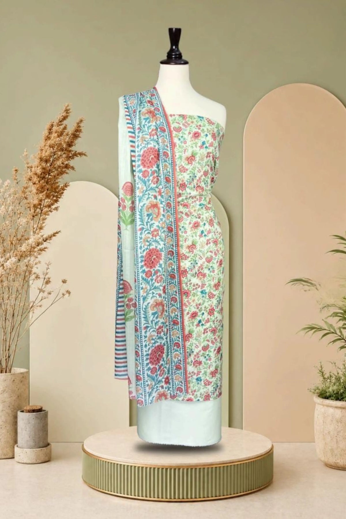 3 Pieces - Rijja By Murashe Unstitched White Ladies Lawn Suit