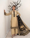 3 Pieces - Marooj Unstitched Cream BanaDora Linen Suit