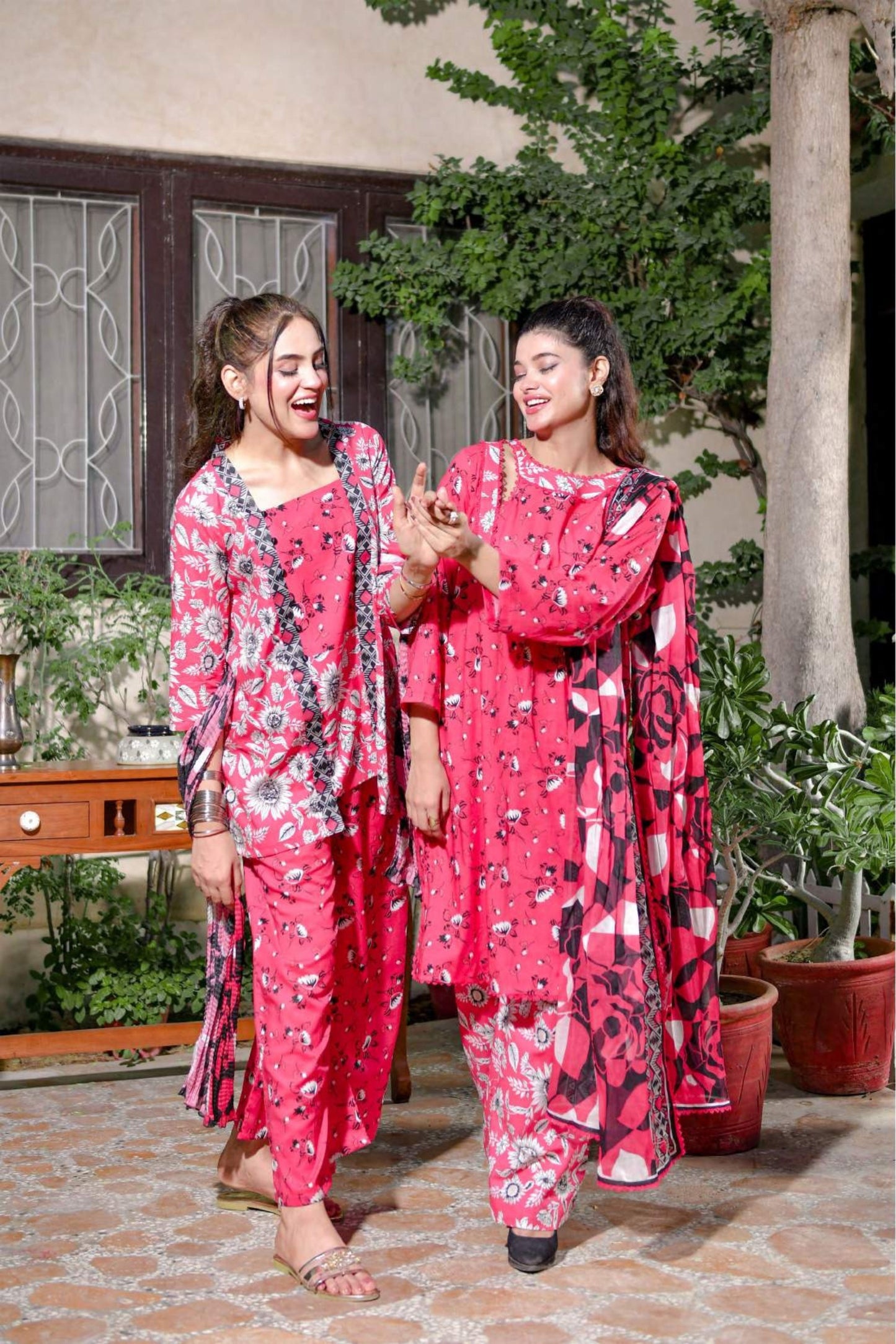 3 Pieces - Murashee Unstitched Reish Pink Printed Lawn Suit