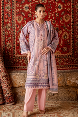 3 Pieces - GulAhmad Unstitched Pink Ladies  Printed Lawn Suit