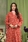 3 Pieces - Regalia Unstitched Red Printed Linen Suit