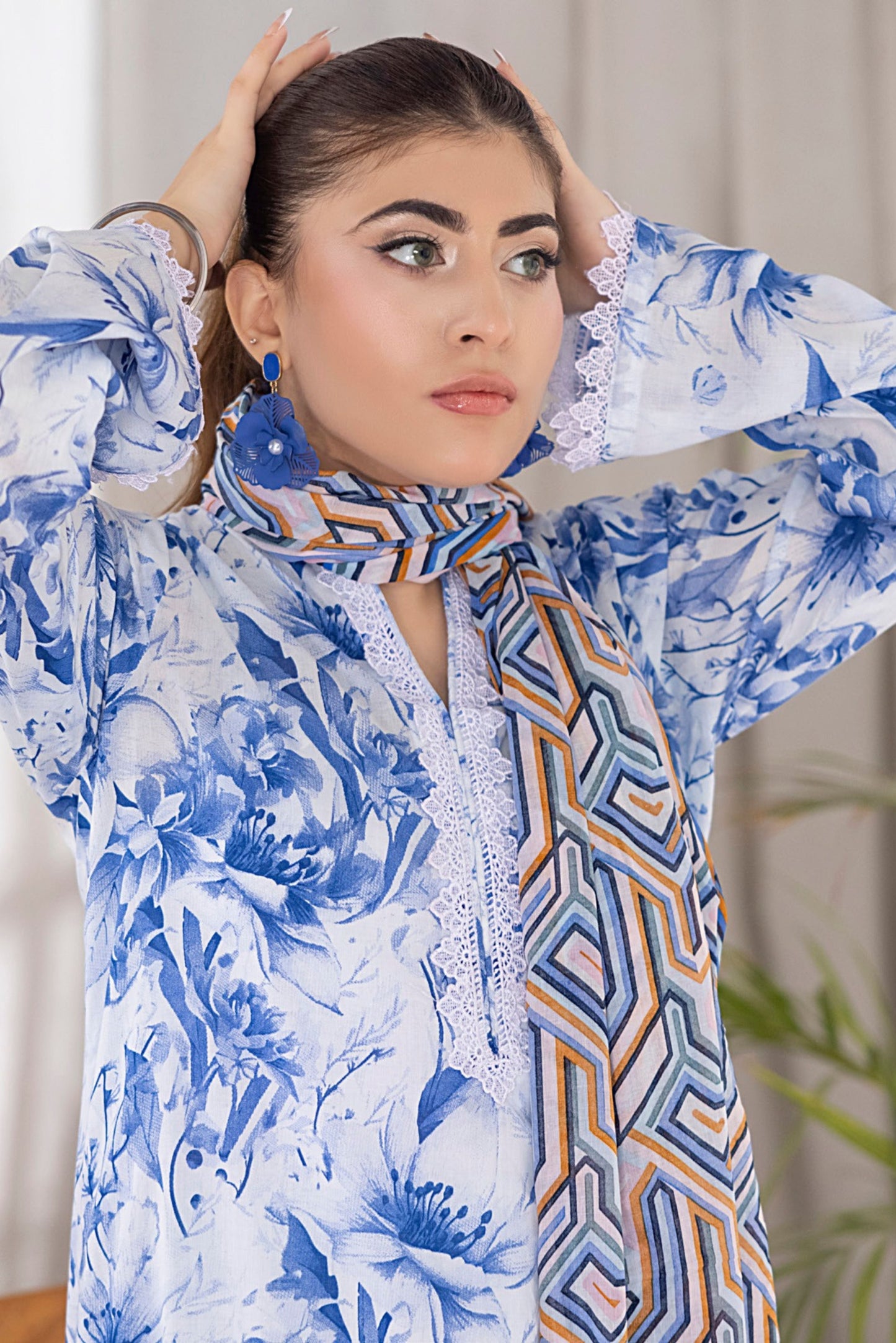 3 Pieces - Regalia Unstitched Sky Blue Printed Lawn Suit