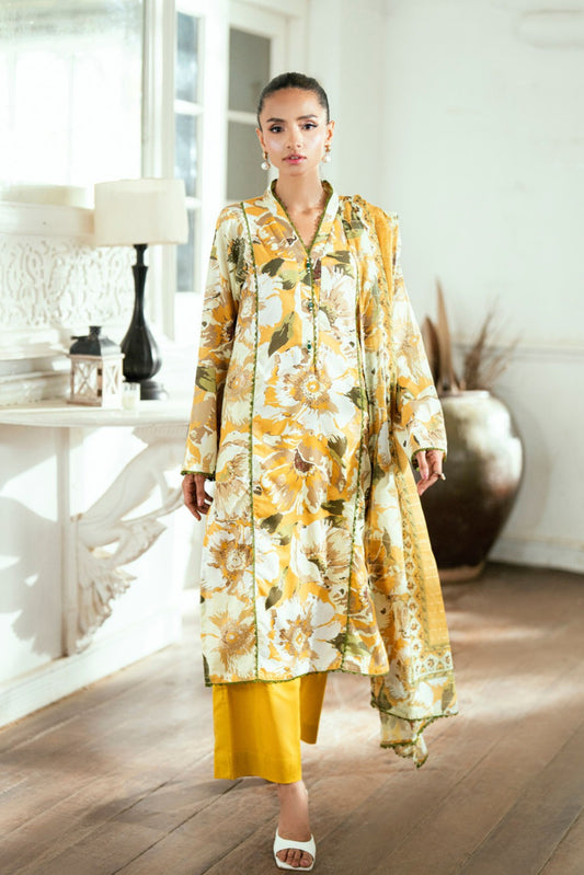 3 Pieces - Regalia Unstitched Multi Jscquard Cambric Suit