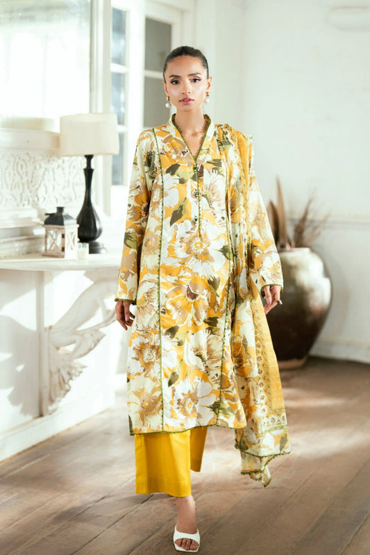 3 Pieces - Regalia Unstitched Multi Jscquard Cambric Suit